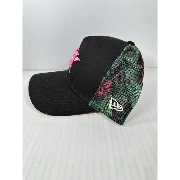 New Era Houston Astros 9FORTY Hat Black Pink Floral Mesh Logo Cap Snapback NEW - Picture 2 of 3